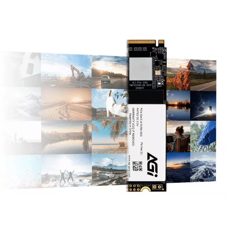 SSD AGI TECHNOLOGY 512GB M.2 2280 PCIe Gen3 x4 NVMe, 3000MB/s de leitura, 1400MB/s de escrita