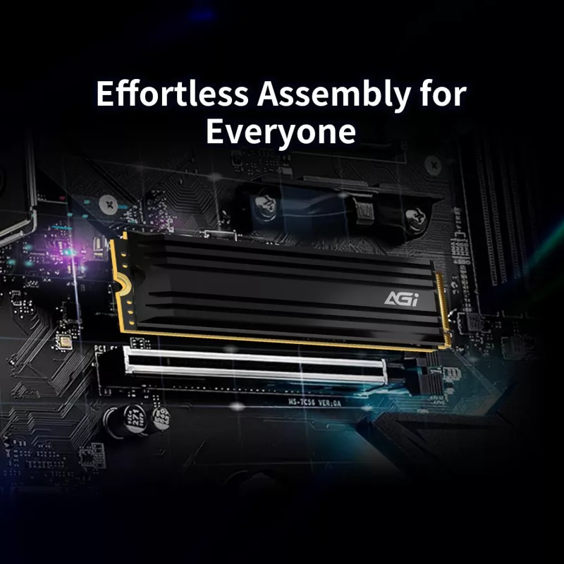 SSD AGI TECHNOLOGY 1TB M.2 NVMe PCIe Gen4x4 - 7400MB/s de leitura, 5200MB/s de escrita, 750TBW