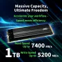 SSD AGI TECHNOLOGY 1TB M.2 NVMe PCIe Gen4x4 - 7400MB/s de leitura, 5200MB/s de escrita, 750TBW