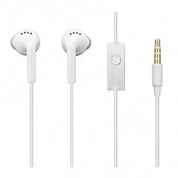 Headset estéreo original universal Samsung EHS61ASFWE 3.5mm com cabo 1,2m microfone branco (OEM)