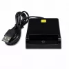 iLike Leitor de cartões inteligente USB 4 em 1 com suporte para SIM, SD e Micro-SD, leitor CAC para cartões de identificação, cartões bancários, eID e cartões de memória, preto
