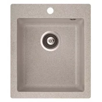 Lava-loiça HELIKA Simplex SQS100-110W lava-loiça de cozinha, compósito de granito, preto, 780x435 mm, montagem sobre bancada