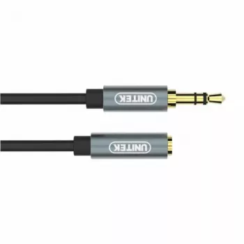 UNITEK cabo de extensão de áudio 3,5mm 1m - jack macho para conector fêmea, banhado a ouro, preto