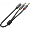 UNITEK Y-C957ABK cabo splitter de áudio 3,5mm mini-jack, conector fêmea para 2x macho, 20 cm, preto