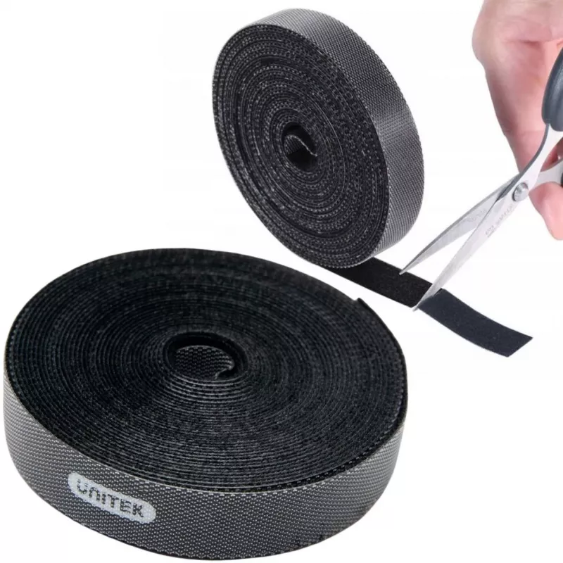 UNITEK OT142BK atilhos de cabo em velcro 5m preto