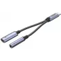 UNITEK adaptador USB-C para ligação de áudio 3,5mm e USB-C 60W PD (Space Grey)