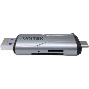 UNITEK leitor de cartões SD/microSD USB-A 5Gbps/USB-C Space Grey