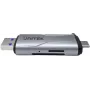 UNITEK leitor de cartões SD/microSD USB-A 5Gbps/USB-C Space Grey