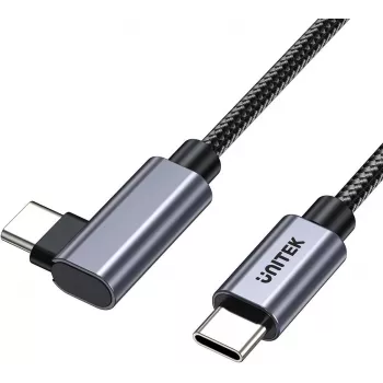 UNITEK cabo USB-C angular 90° PD 100W 0,5m preto