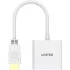 UNITEK adaptador HDMI para VGA, Full HD 1080p, 60Hz, branco