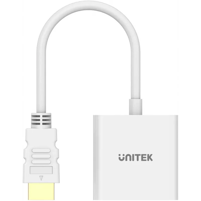 UNITEK adaptador HDMI para VGA, Full HD 1080p, 60Hz, branco