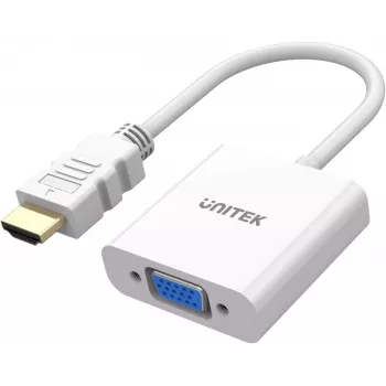 UNITEK adaptador HDMI para VGA, Full HD 1080p, 60Hz, branco