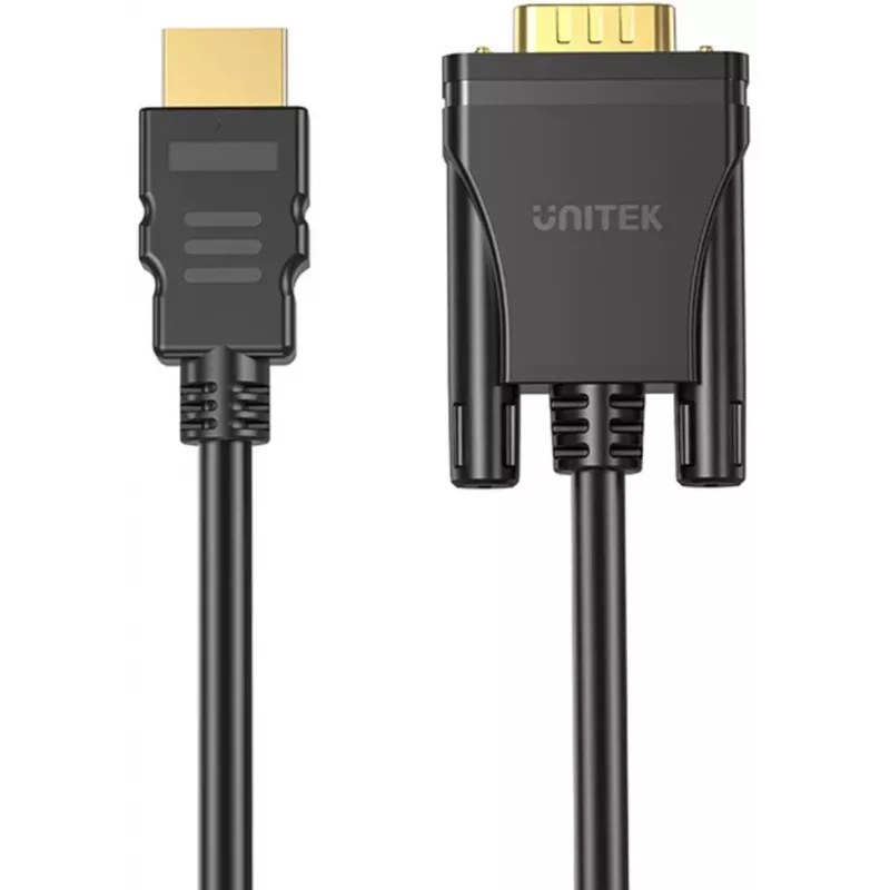 UNITEK cabo HDMI para VGA, Full HD 1080p, 60Hz, 2m, preto