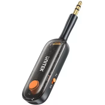 UNITEK adaptador Bluetooth 5.3 2-em-1 transmissor/receptor de áudio 10m de alcance preto