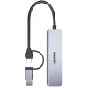 UNITEK hub USB-C 5-em-1 com leitor de cartões SD e MicroSD, 5 Gbit/s, Space Grey