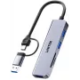 UNITEK hub USB-C 5-em-1 com leitor de cartões SD e MicroSD, 5 Gbit/s, Space Grey