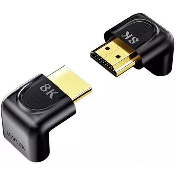 UNITEK adaptador HDMI 8K angular 90° e 270° (pack de 2) - preto