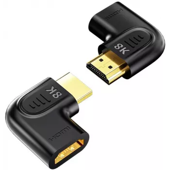 UNITEK adaptador HDMI 8K plano angular 90° e 270° (pack de 2) - preto