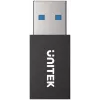 UNITEK adaptador bloqueador de dados USB-A - apenas carregamento, preto