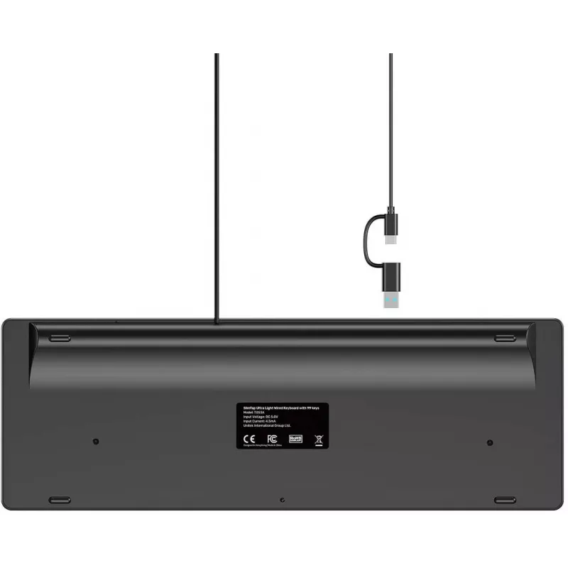 UNITEK teclado de escritório com fios leve SlimTap USB-C/USB-A