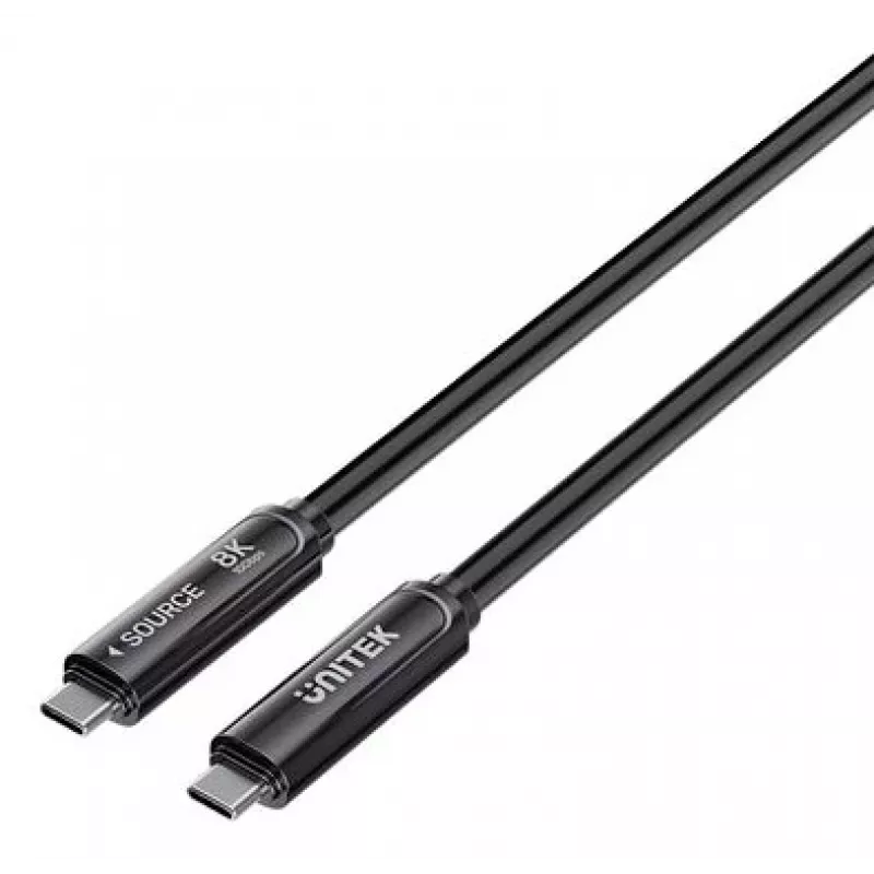 UNITEK cabo ótico ativo USB-C 5m - 10Gbps, PD 60W, 8K@30Hz, preto