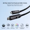 UNITEK cabo ótico ativo USB-C 15m - 10Gbps, PD60W, 8K@30Hz, preto