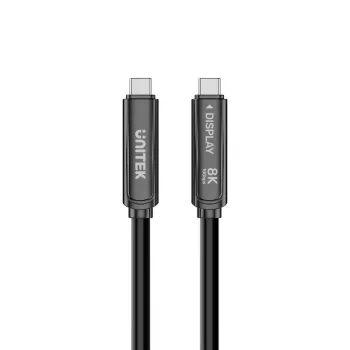UNITEK cabo ótico ativo USB-C 7m – 10Gbps, PD60W, 8K@30Hz, preto