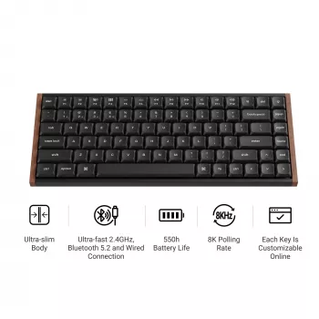 Keychron K3U-Q3Z 75% teclado mecânico Milk POM Brown Switch 8K