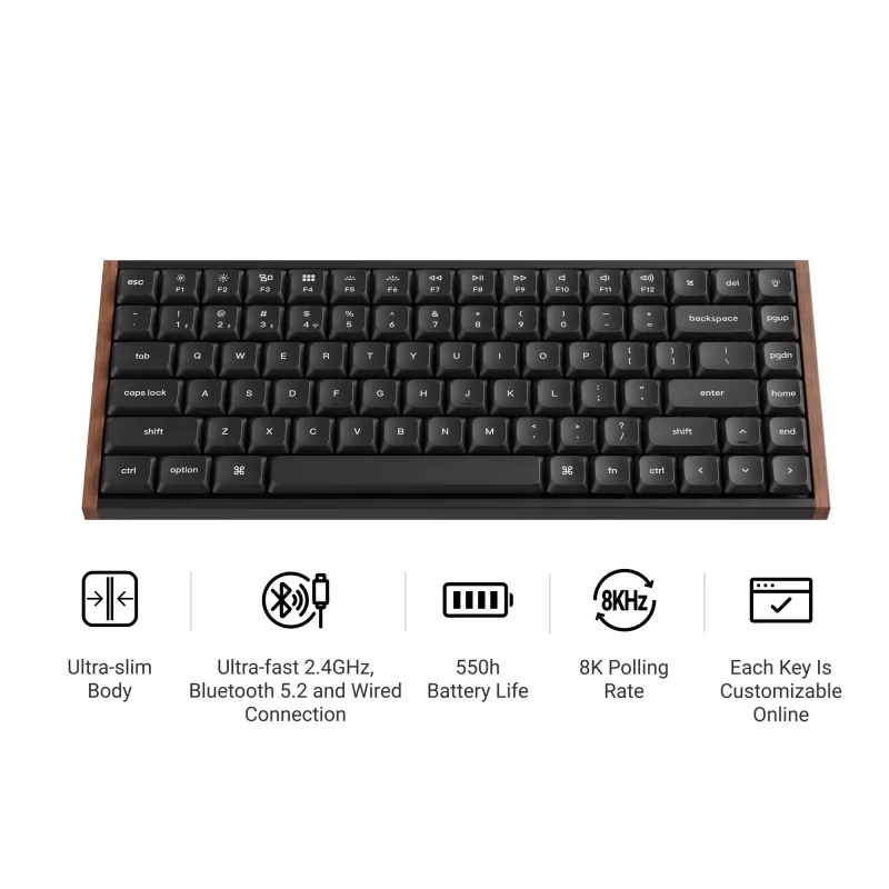 Keychron K3U-Q3Z 75% teclado mecânico Milk POM Brown Switch 8K