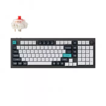 Keychron Q5M-M1 96% teclado mecânico, Gateron G Pro Red Switch, RGB Hot-Swap, Bluetooth 5.1 e USB-C, caixa em alumínio