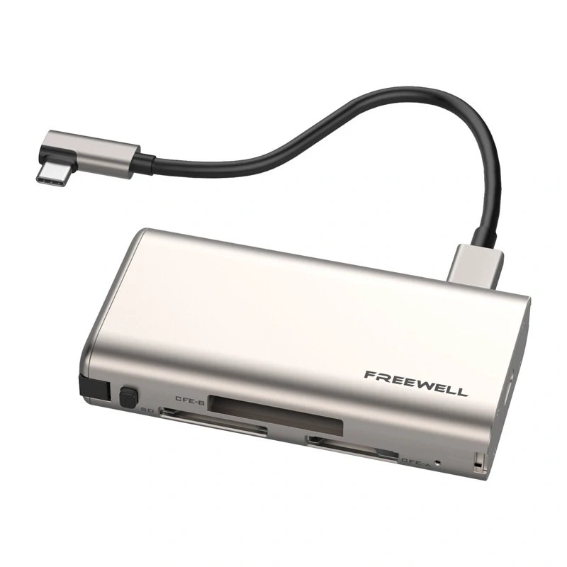 Freewell Pro Plus leitor de cartões USB 3.2 Gen 2 Type-C 10 Gbps SD MicroSD CFexpress Space Gray