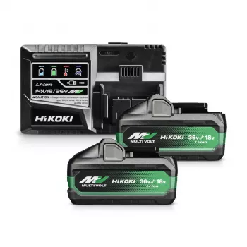 Hikoki bateria MultiVolt 36V 2,5 Ah (pack de 2) com carregador rápido UC18YSL3