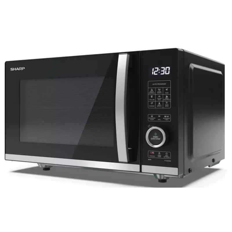 Micro-ondas combinado Sharp YC-QG204AE-B com grelhador, 20L, 800W, preto