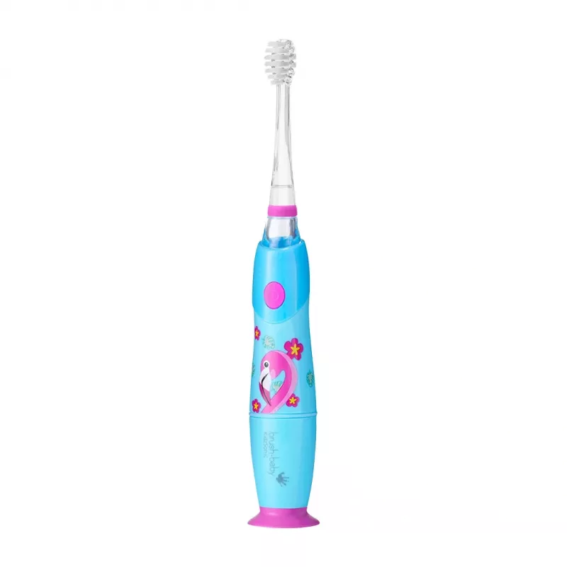 Escova de dentes elétrica sónica para crianças BRUSH-BABY Kidz Sonic a partir dos 3 anos Flamingo