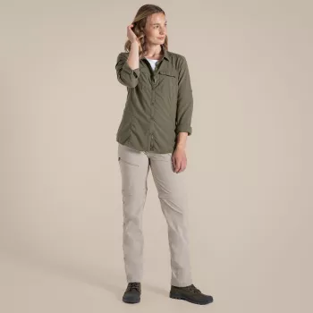 Calças de caminhada de mulher Craghoppers NosiLife Pro Convertible Trouser III - Soft Mushroom
