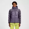 Casaco de penas com capuz de mulher Berghaus MTN Arete Ultra Down Hoody - Purple Planet, tamanho M