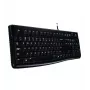 Logitech teclado K120 RU - com fio USB tamanho completo layout russo, resistente a salpicos, preto