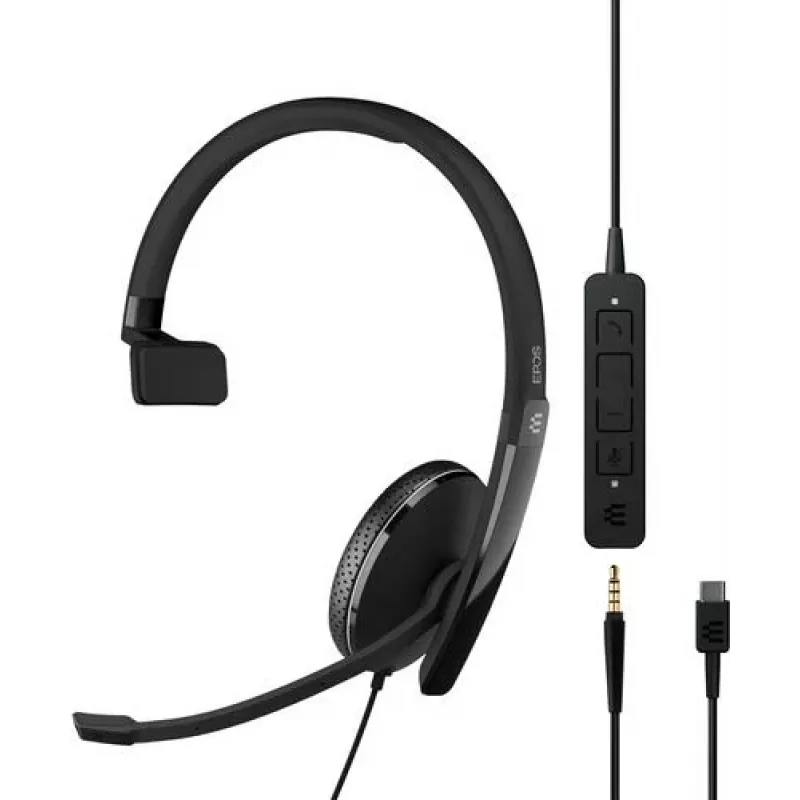 Headset com fios on-ear Sennheiser ADAPT 100 com microfone com cancelamento de ruído, USB-A, preto