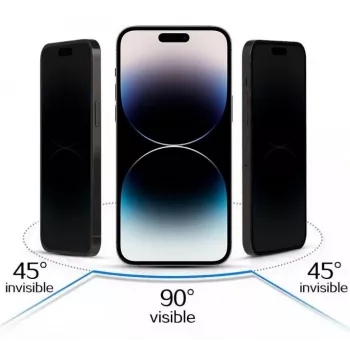 iLike Samsung Galaxy S23 Ultra protetor de ecrã em vidro temperado de privacidade preto