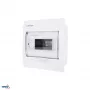 SCHELINGER A80-RDP-IP40-NPE-08P Quadro de distribuição para embutir IP40, 8 módulos, 1 fila, 8N+8PE bornes, porta transparente, branco