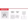 VCX WESA LC 13A tomada individual com carregador USB branco
