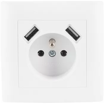 VCX WESA LC 13A tomada individual com carregador USB branco