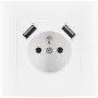 VCX WESA LC 13A tomada individual com carregador USB branco