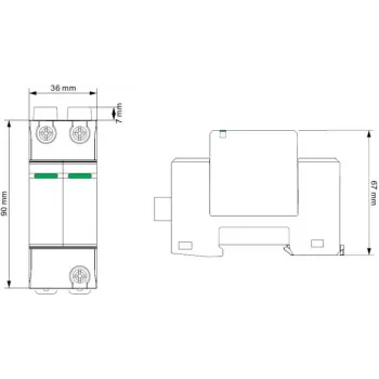 VCX DC C2P 1000V PV30 dispositivo de proteção contra sobretensões tipo 2 2P 1000V DC para instalações fotovoltaicas