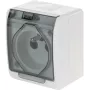 ELEKTRO-PLAST NASIELSK Hermes Tomada individual de sobrepor resistente às intempéries com contacto de proteção 16A IP44 Tampa cor de fumo GNT 0321-01