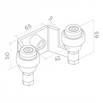 PSG 60.022 Arco de guia superior para portões de correr 42mm (2 rolos)