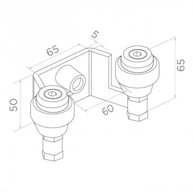 PSG 60.023 Suporte superior para portão de correr 60mm (2 rolos)