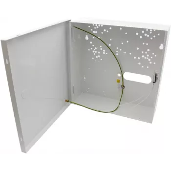 Pulsar AWO000PU Caixa metálica universal, branco (RAL 9003), montagem na parede, suporte para bateria 17Ah