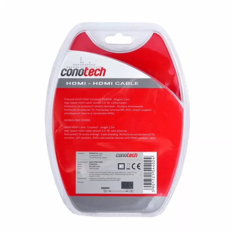 Cabo HDMI 2.0 CONOTECH NS-015R 1,5m preto