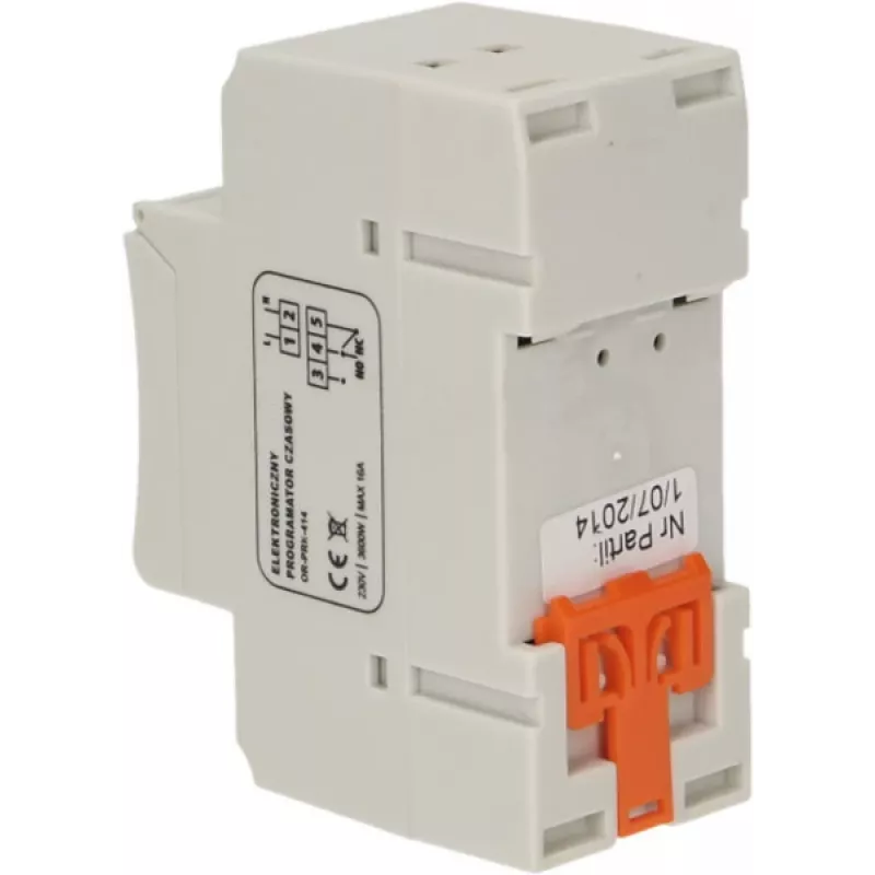 Temporizador digital ORNO OR-PRE-414, calha DIN, 230V AC, 16A, 1 canal